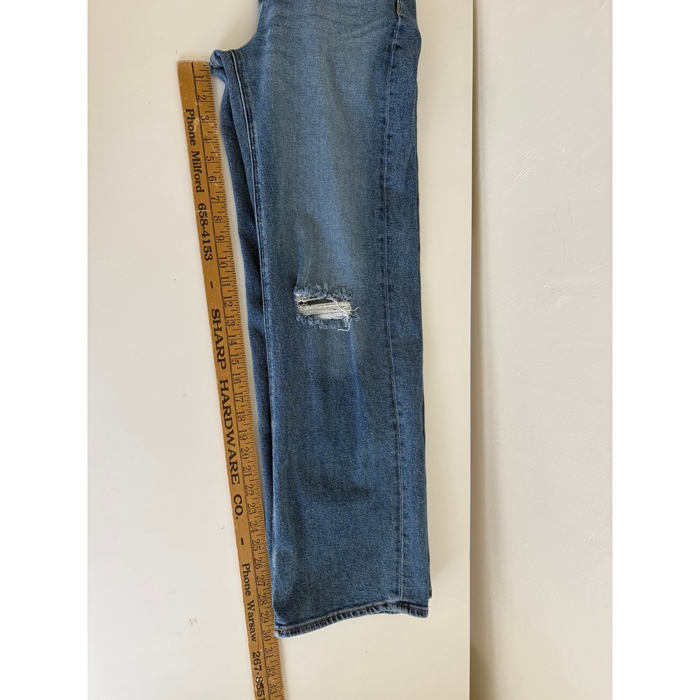Old Navy Womens Jeans 2 Blue Sky-Hi Wide Leg Distressed Y2K Baggy Loose Stretchy - Picture 12 of 14